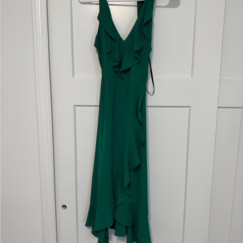 Elegant Green Ruffle Dress